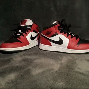 Jordan Kids Red, Black, and White Sneakers